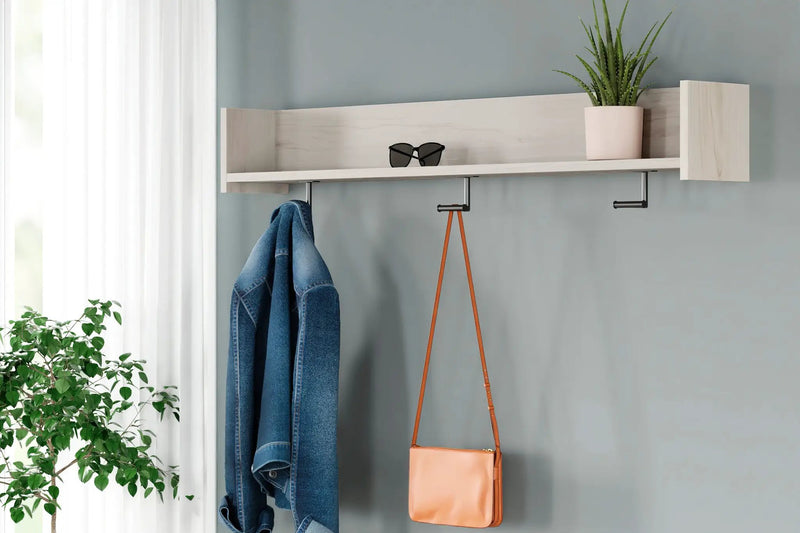 Socalle - Wall Mounted Coat Rack w/Shelf - Light Natural by Unique Piece Furniture