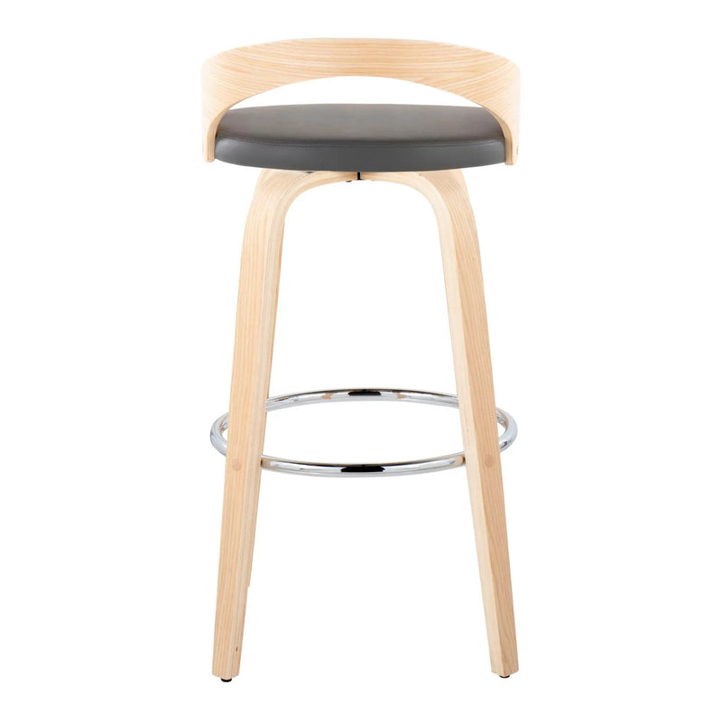 Grotto - Contemporary Fixed-Height Barstool With Swivel With Round Footrest (Set of 2) by Unique Piece Furniture