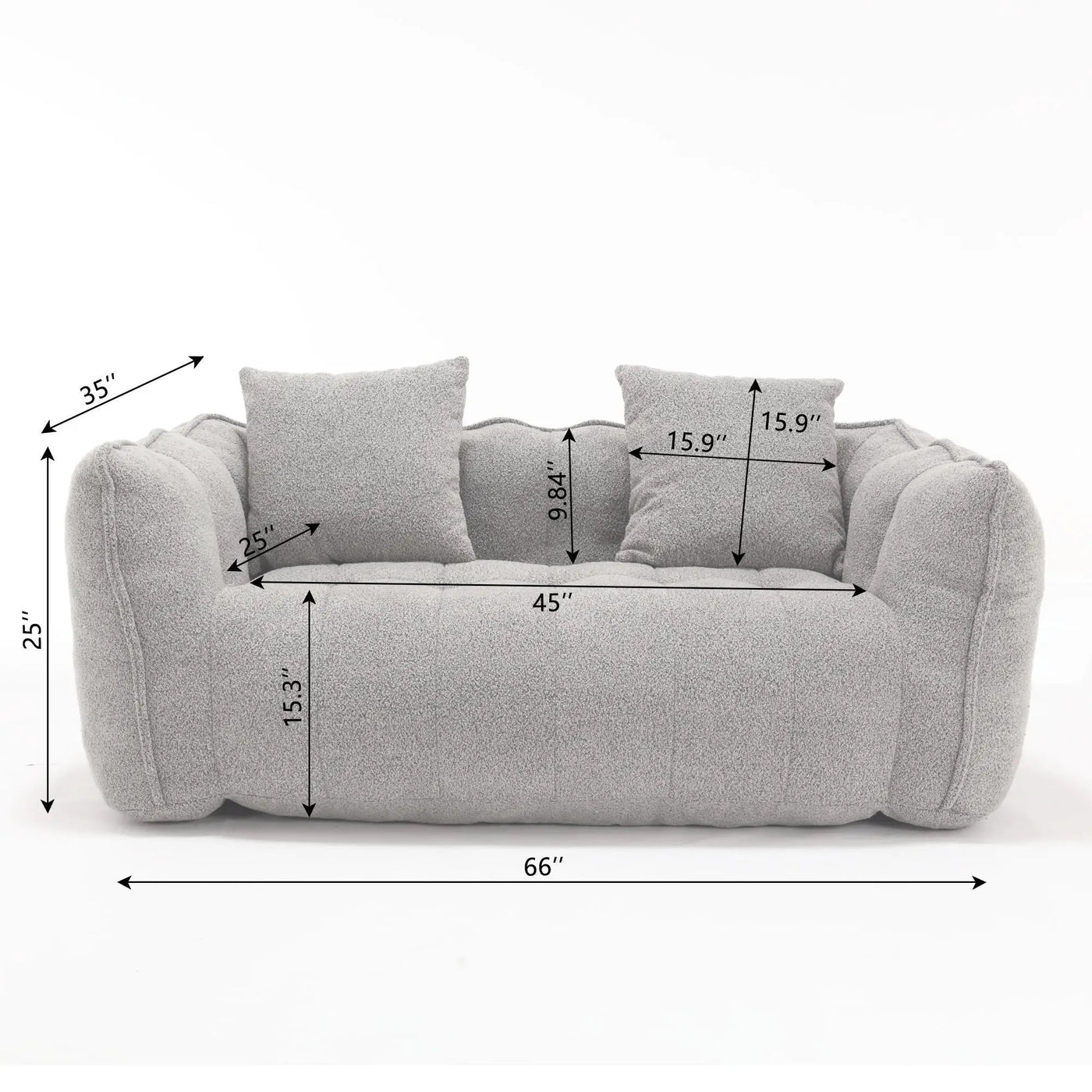 Cozy Beanbag Chair With High Resilience Foam Core For 2 by Unique Piece Furniture