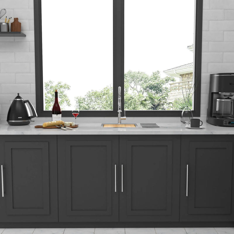 Modern Stainless Steel 15" Drop In Kitchen Sink Workstation With Accessories - Brushed Nickel by HouseOfZazla