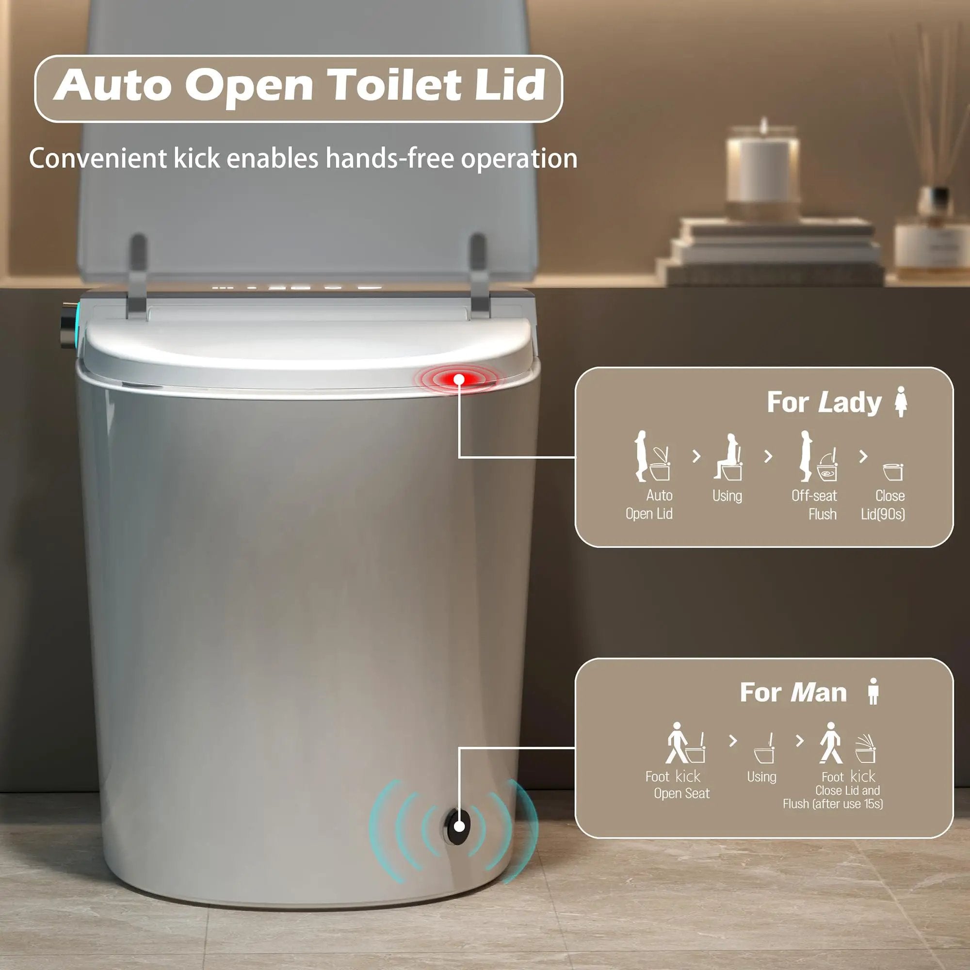 Smart Toilet with Built-In Bidet and Heated Seat by HouseOfZazla
