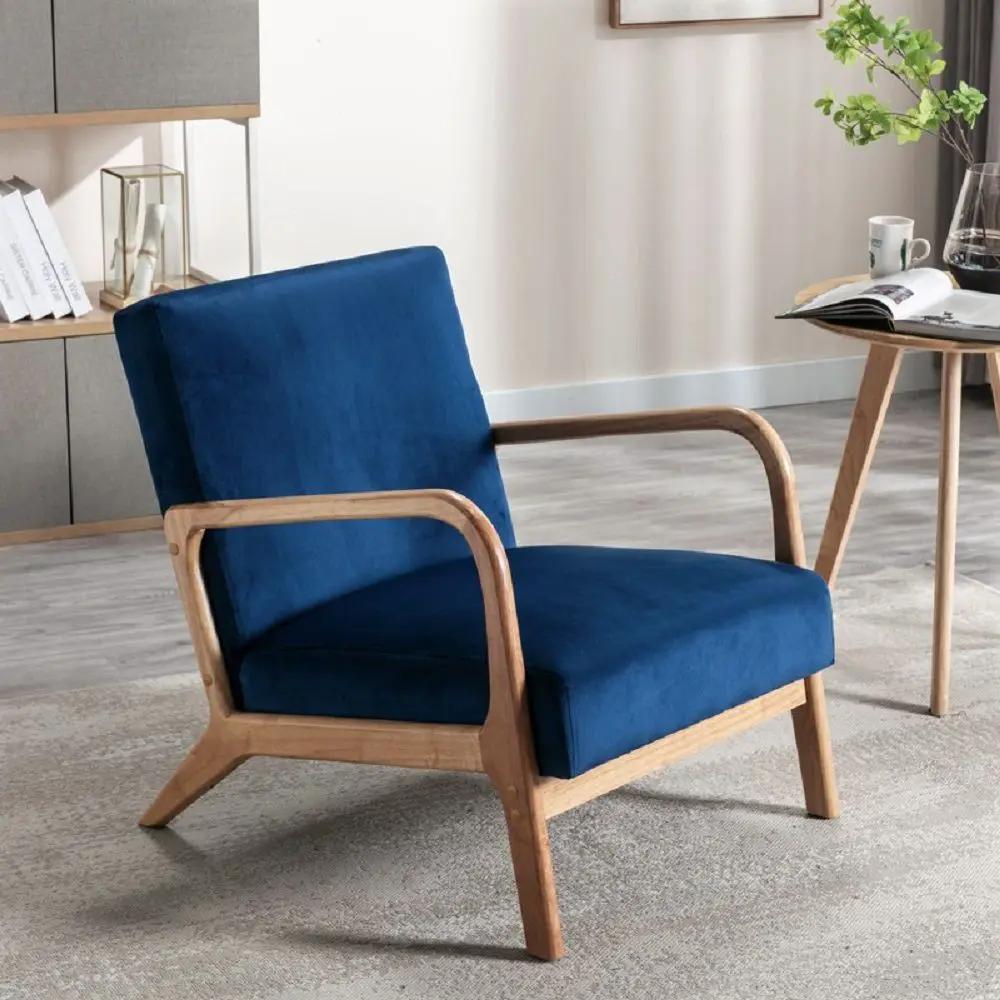 Classic Mid-Century Modern Accent Chairs, Open Framed Armchair With Cushioning by Unique Piece Furniture