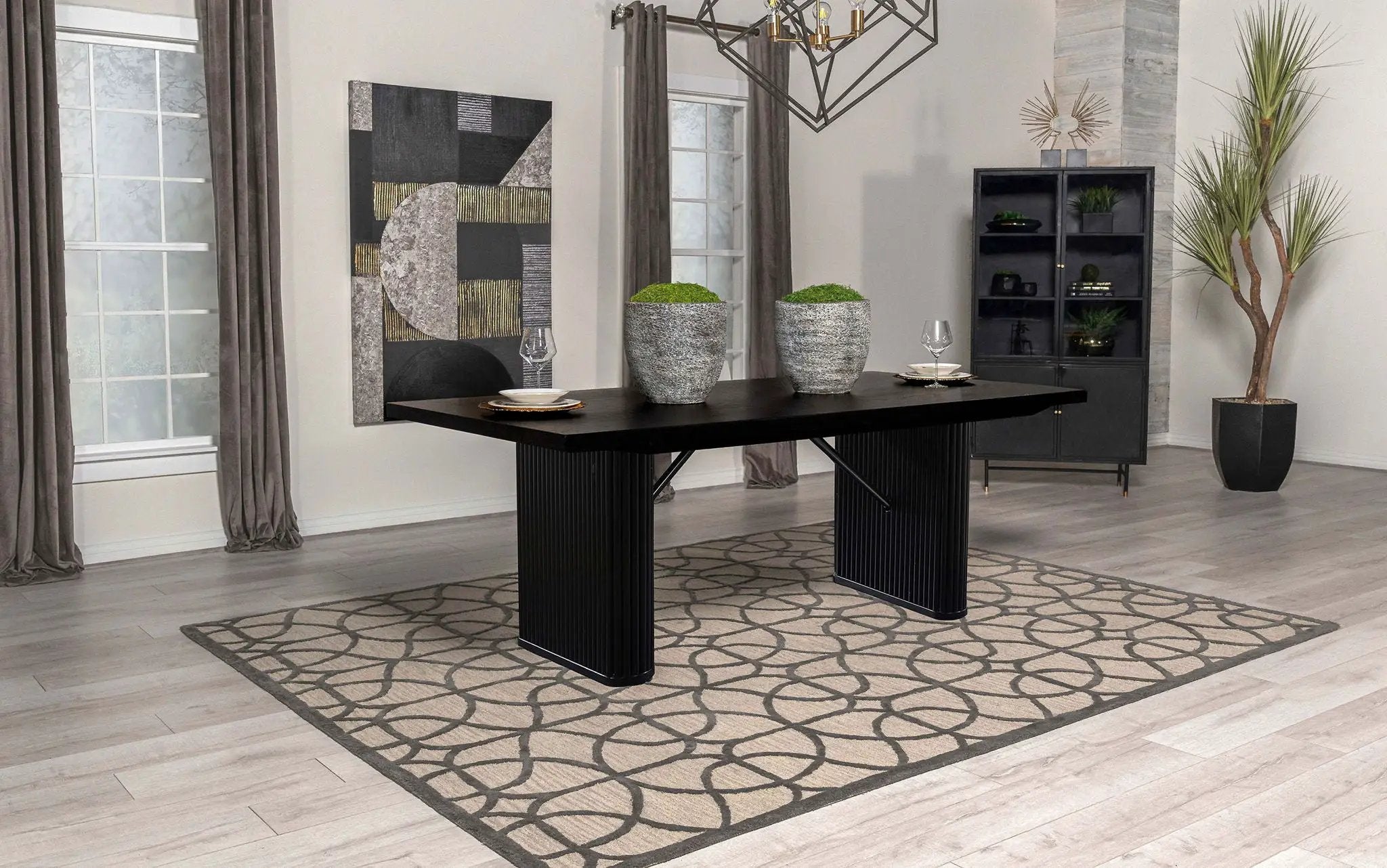 Catherine Rectangular 84-inch Wood Dining Table Black by Unique Piece Furniture