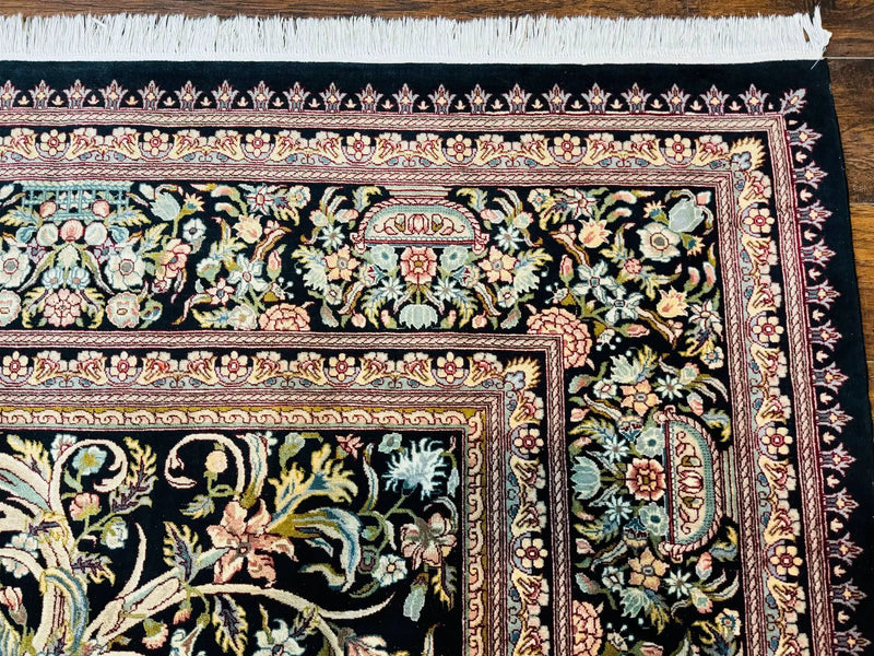 Pak Persian Rug 9x12, Highly Detailed Fine 260 KPSI, Floral, Handmade Traditional Carpet, Black by Jewel Rugs