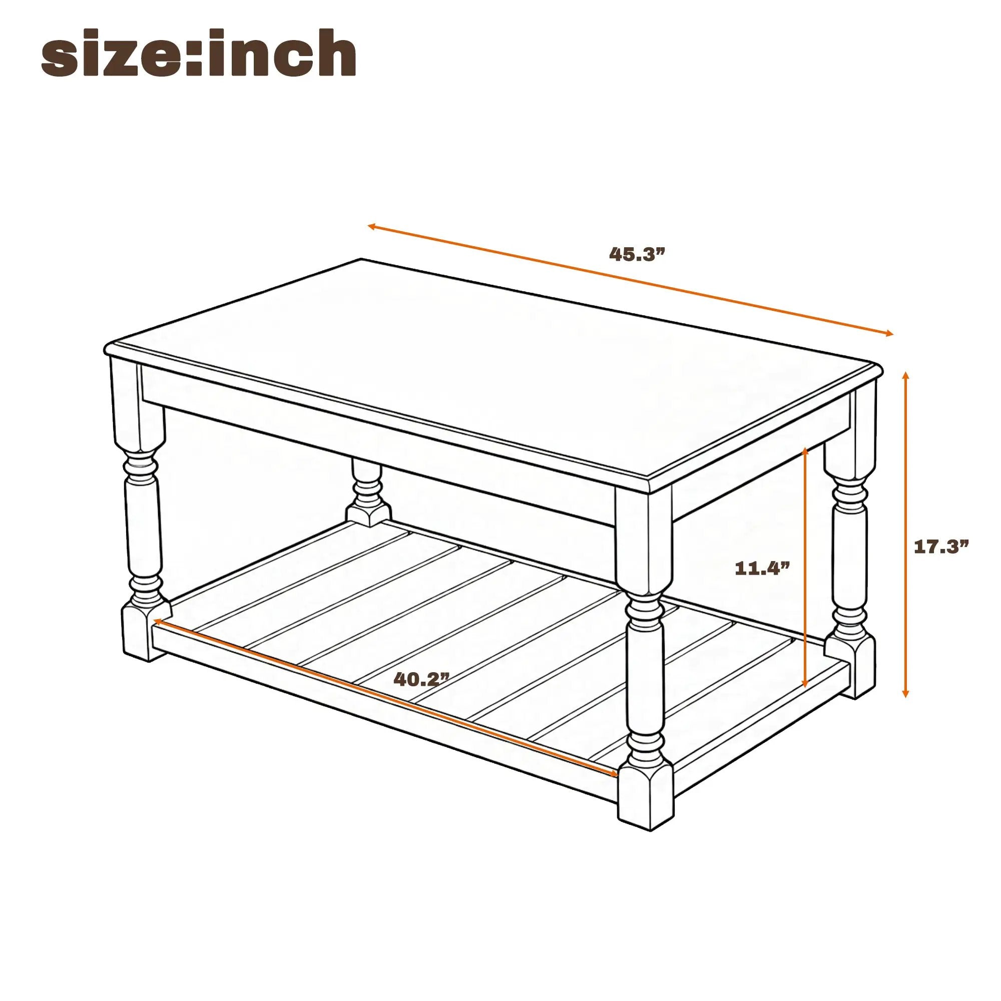 Vibe Haus Farmhouse Wooden Coffee Table by HouseOfZazla