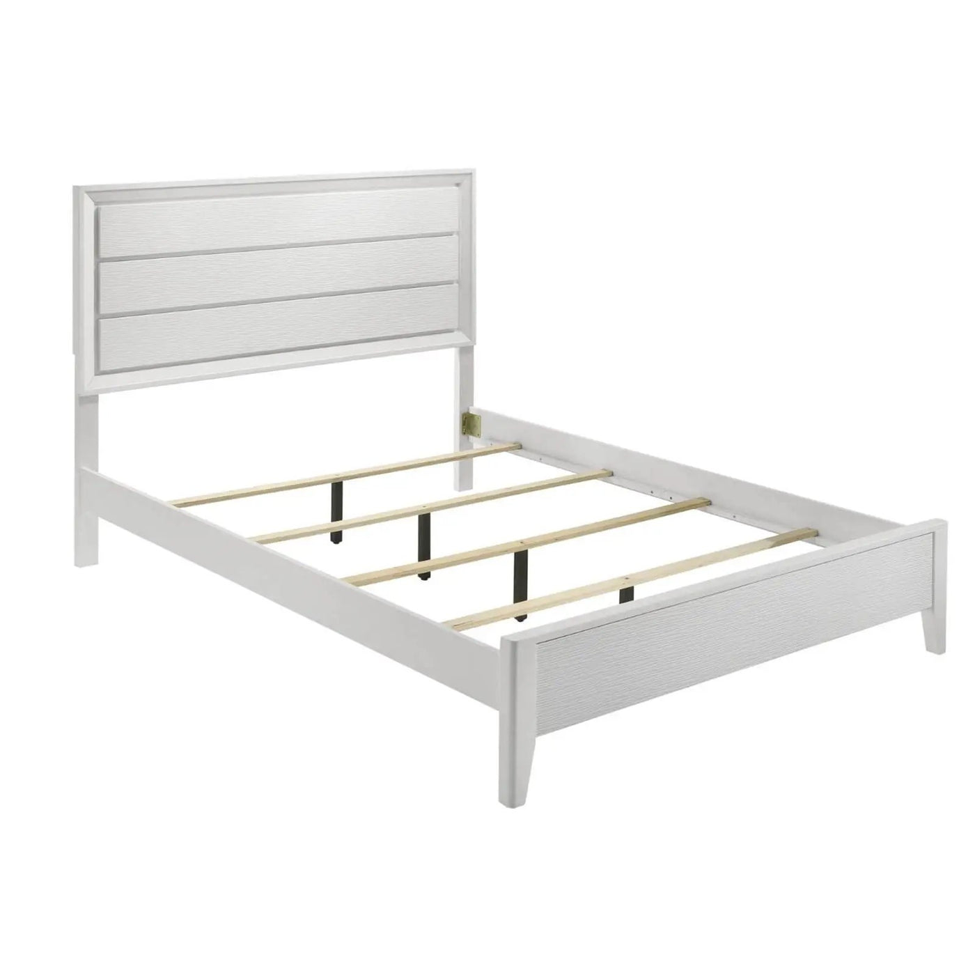 3 Piece Contemporary Bed Set With Wave Texture Panels And Angled Legs by Unique Piece Furniture