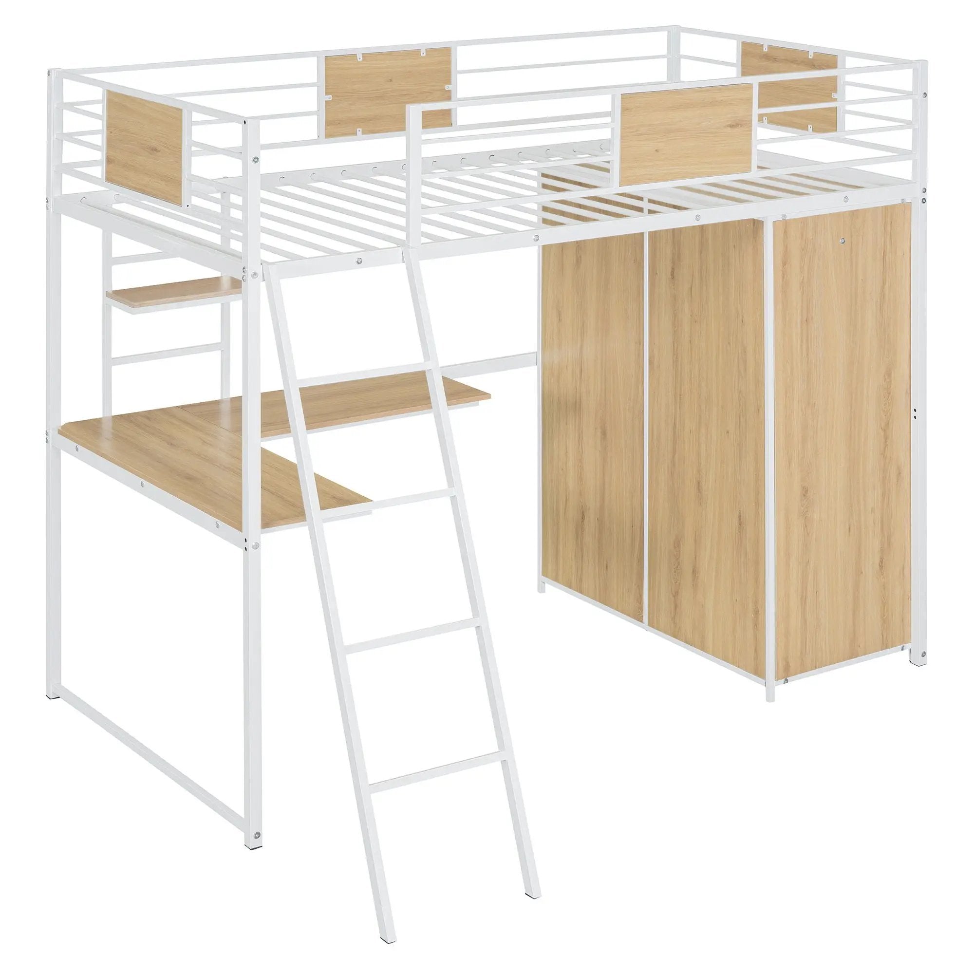 Loft Bed With L Shape Desk And Wardrobe by Unique Piece Furniture