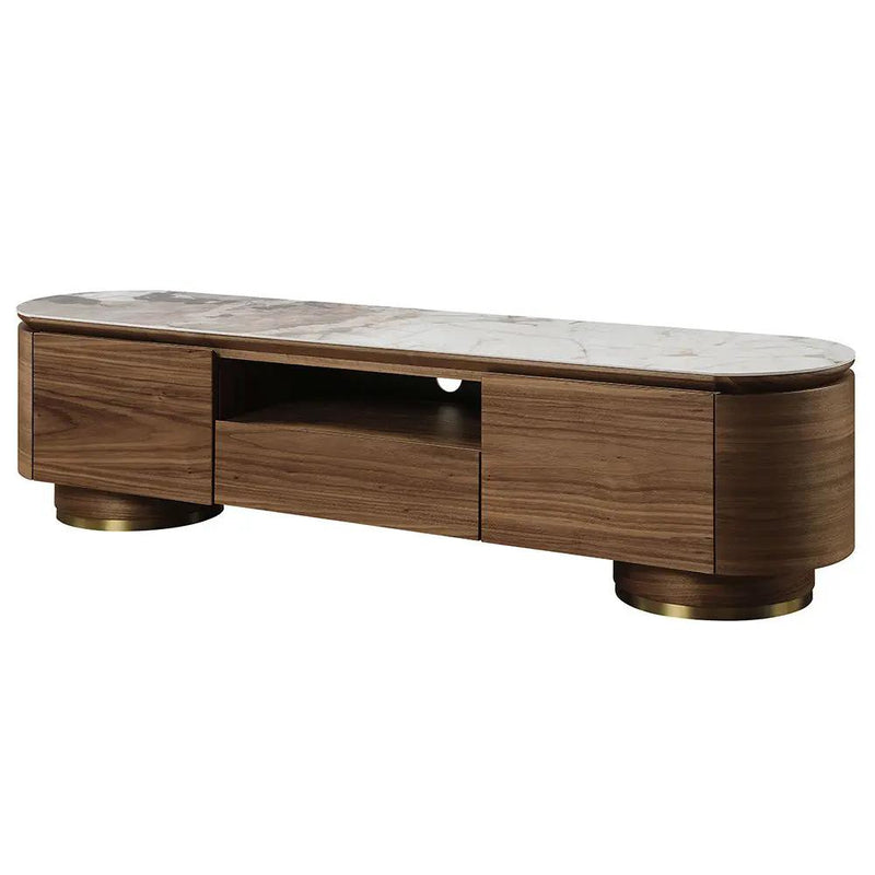 Willene - TV Stand With Ceramic Top - Ceramic Top & Walnut by Unique Piece Furniture