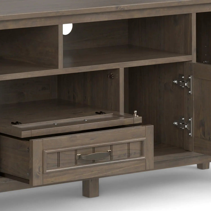 Lev - Handcrafted TV Media Stand - Smoky Brown by HouseOfZazla