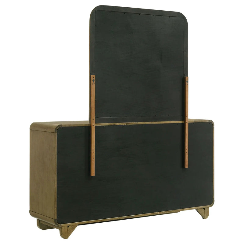 Amsbury 6-drawer Dresser and Mirror Nutmeg by Unique Piece Furniture