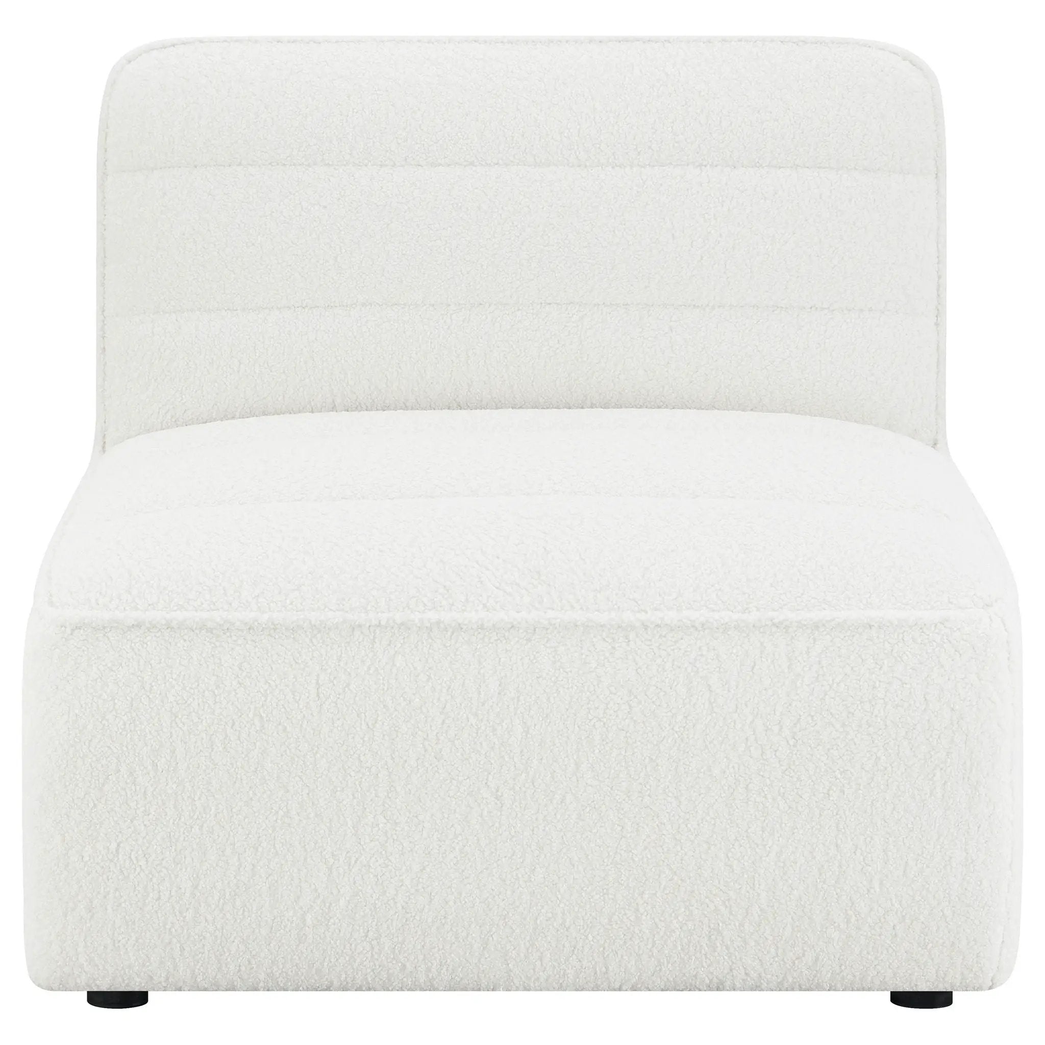 Bonnie - Upholstered Armless Chair With Channel Tufting - Ivory
