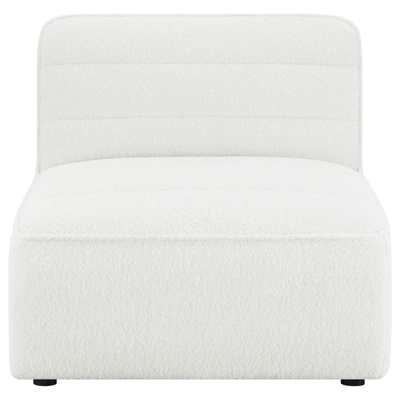 Bonnie - Upholstered Armless Chair With Channel Tufting - Ivory