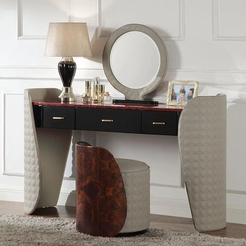 Jamonica - Vanity Desk - Gray & Dark Brown by Unique Piece Furniture