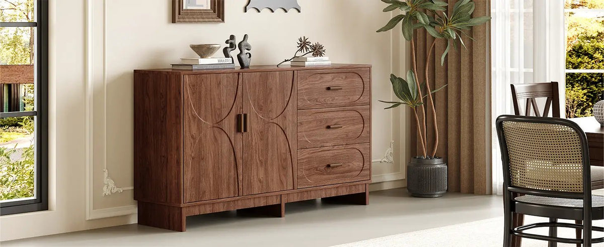 59.1" Buffet Sideboard with 2 Doors and 3 Drawers by HouseOfZazla