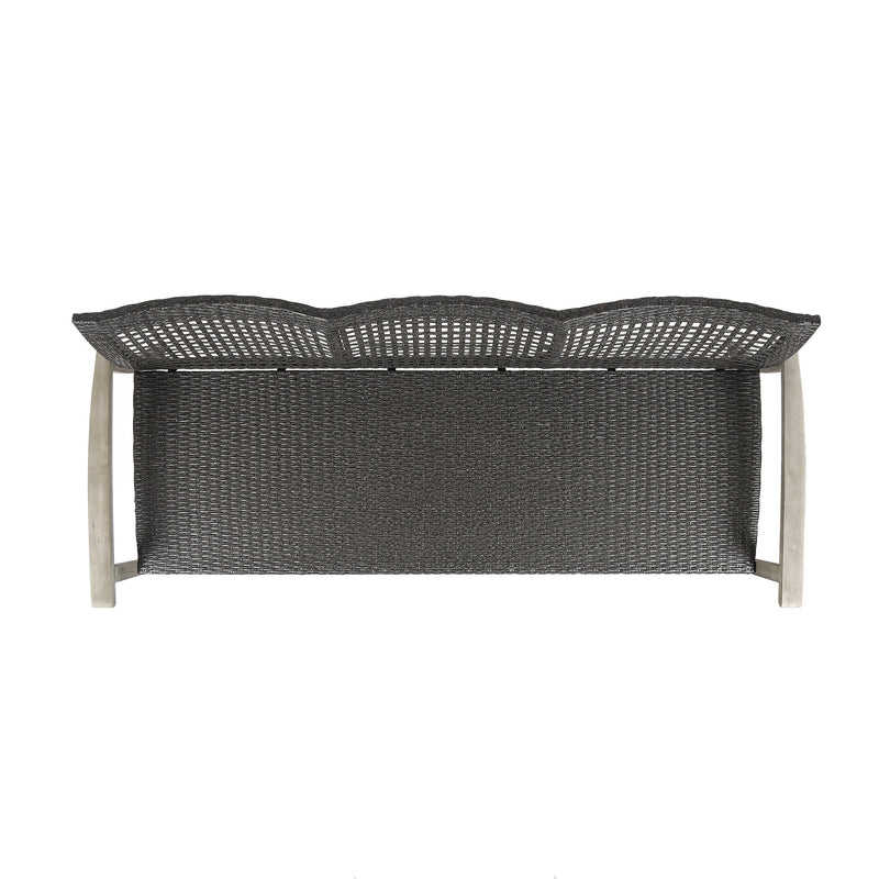 Outdoor Acacia Wood Wicker 3 Seater Sofa by HouseOfZazla
