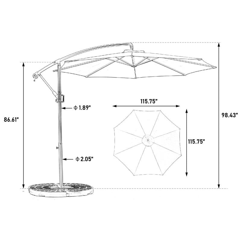 Best Choice Products 10ft Offset Hanging Market Patio Umbrella (No Base) by HouseOfZazla
