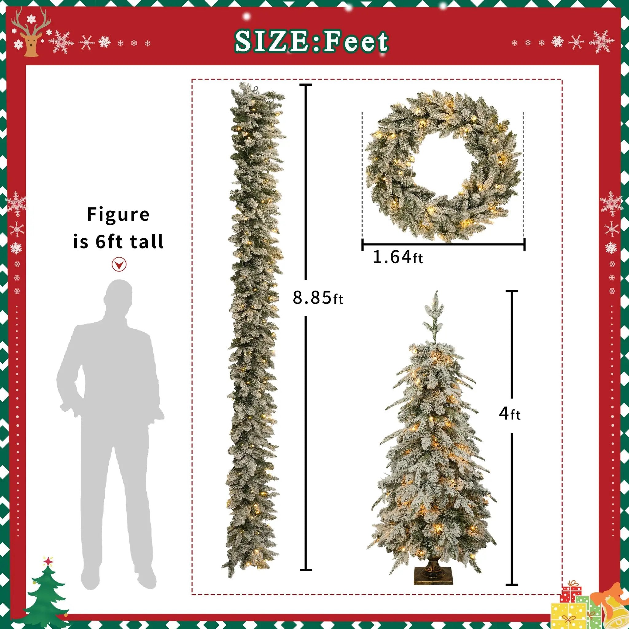 Pre-Lit Christmas Artificial Tree 4-Piece Set by HouseOfZazla