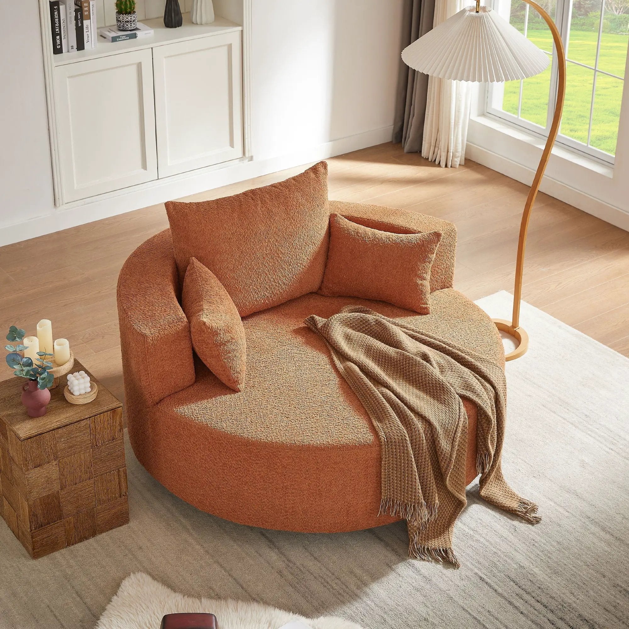 360° Swivel Accent Barrel Chair With 3 Removable Pillows For Living Room by HouseOfZazla