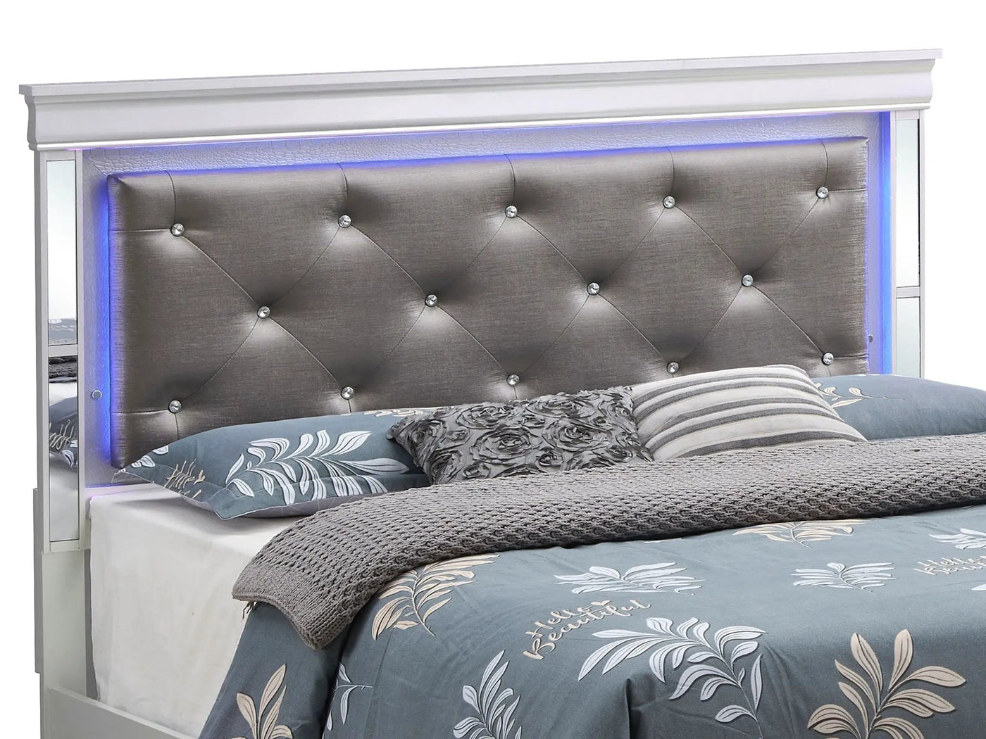 Bed With LED Light Accents Headboard by HouseOfZazla