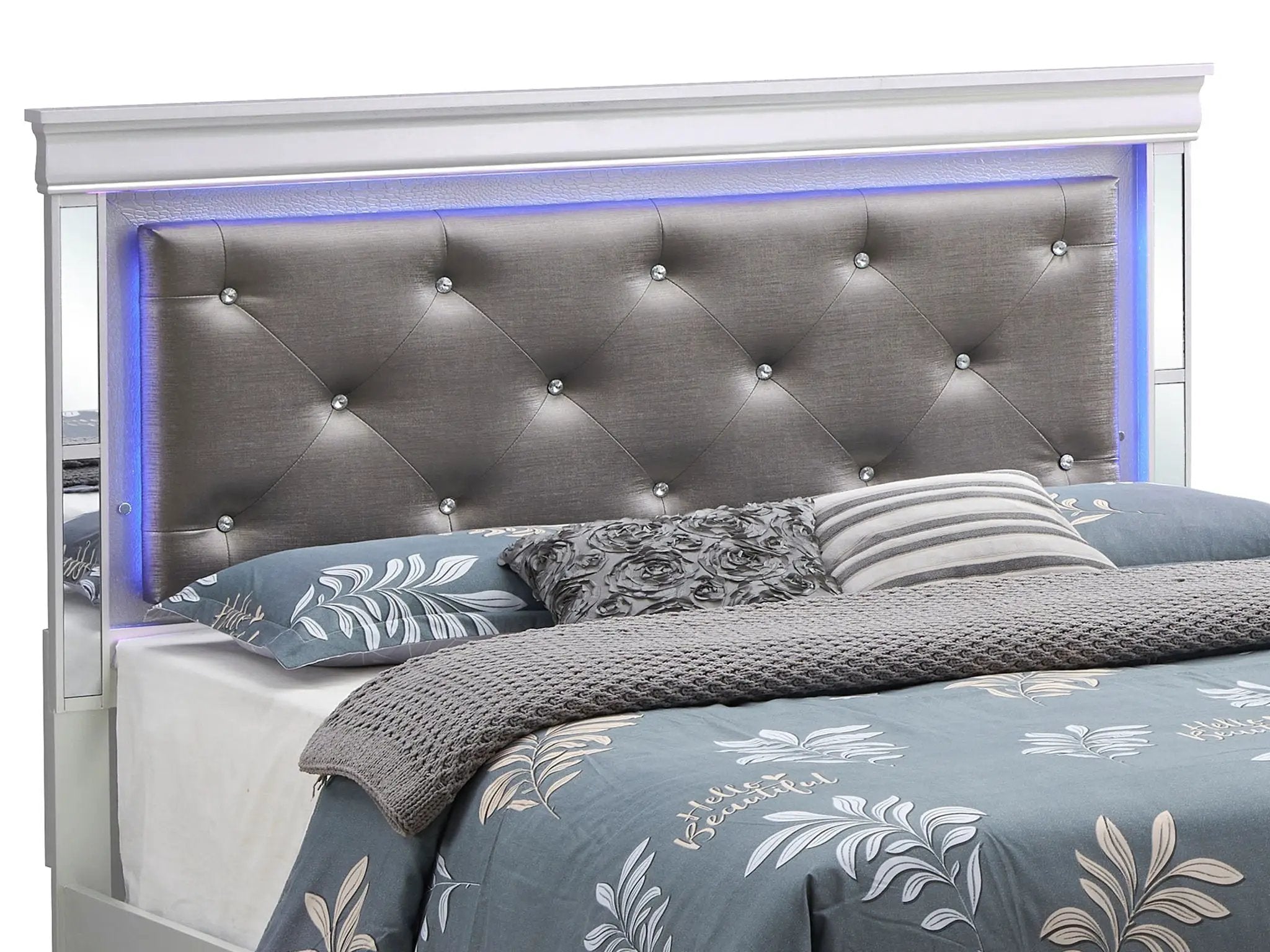 Bed With LED Light Accents Headboard by HouseOfZazla