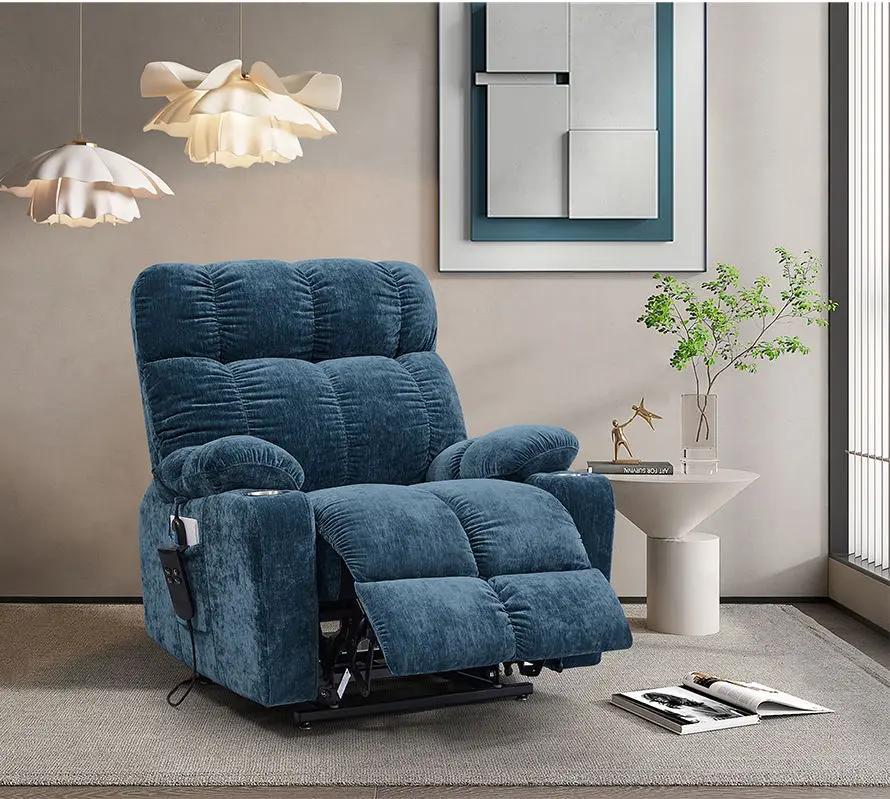 Dual Okin Motor Power Lift Recliner Chair For Elderly Infinite Position Lay Flat 180E Recliner With Heat Massage by HouseOfZazla