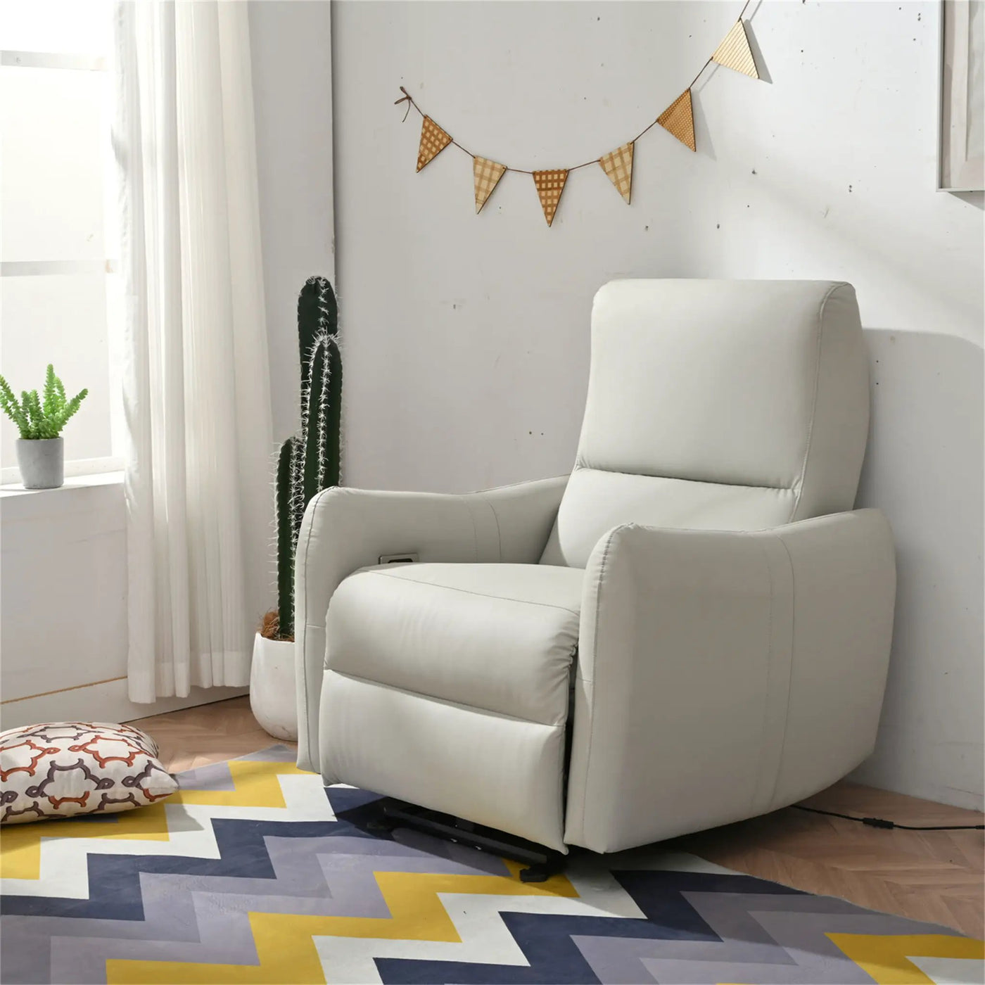 Wall Hugger Power Recliner Chair With USB Port (Type-C) by Unique Piece Furniture