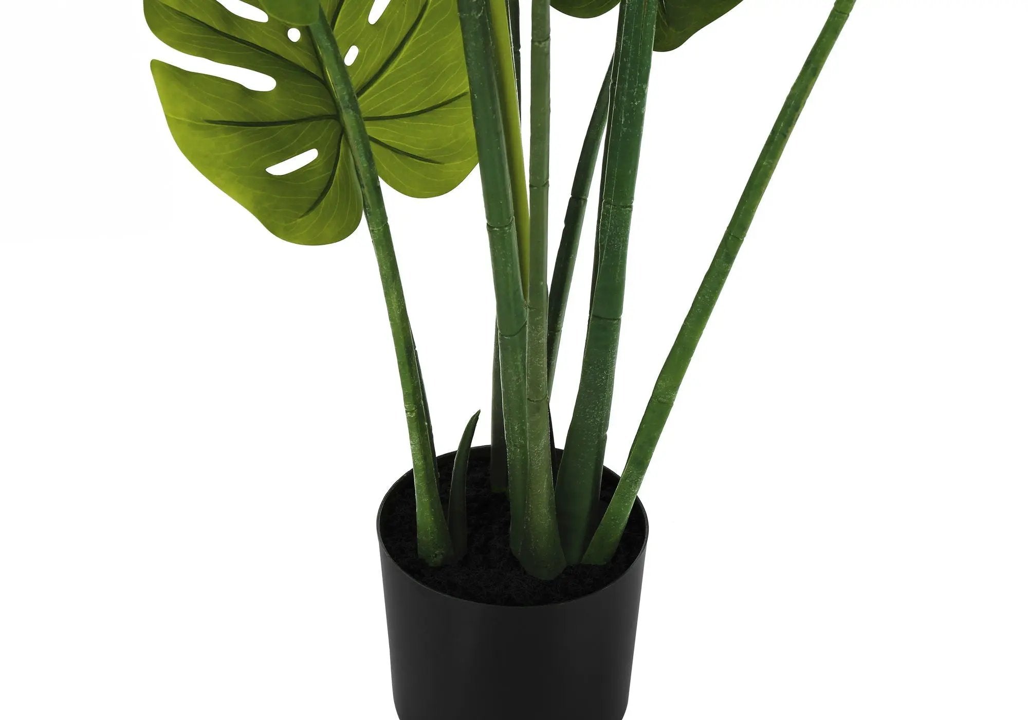 45" Tall, Artificial Plant, Monstera Tree, Indoor, Faux, Fake, Floor, Greenery, Potted, Real Touch, Decorative - Green / Black by Unique Piece Furniture