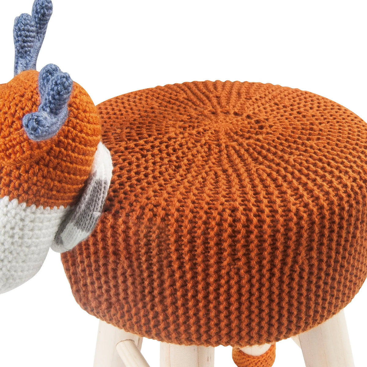 Animal Ottoman Stool - Polyester Upholstered Cute Deer Foot Stool by HouseOfZazla