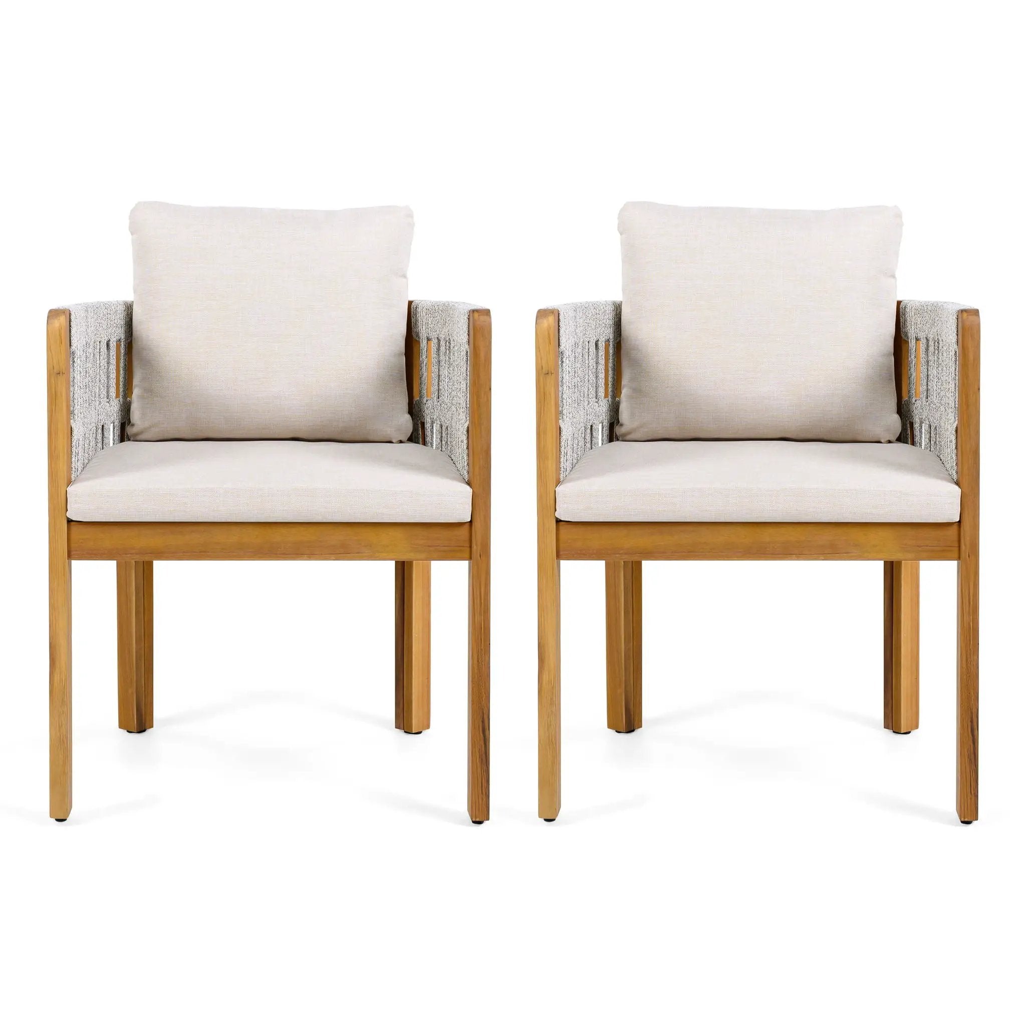 Outdoor Dining Chairs With Mix Rope Handles (Set of 2) by HouseOfZazla