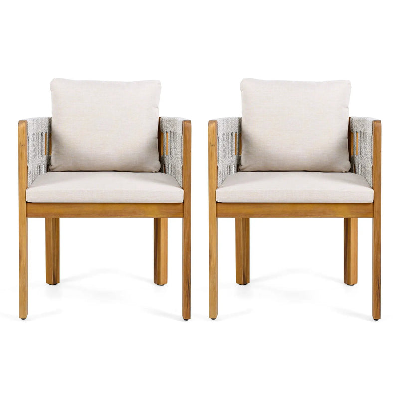 Outdoor Dining Chairs With Mix Rope Handles (Set of 2) by HouseOfZazla