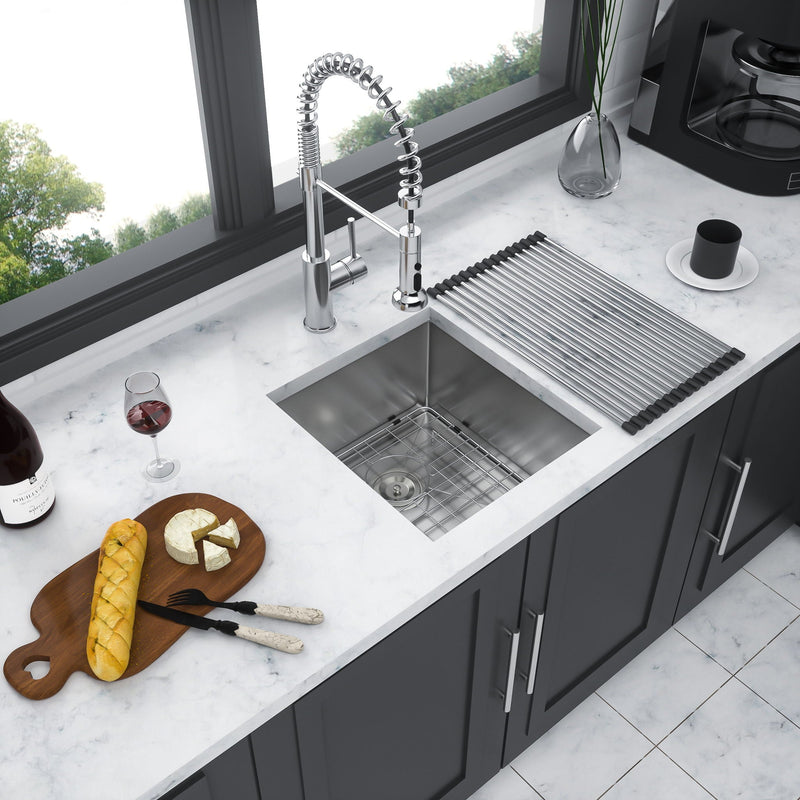 Modern Undermount Stainless Steel Kitchen Sink 16 Gauge, Deep Single Bowl by HouseOfZazla