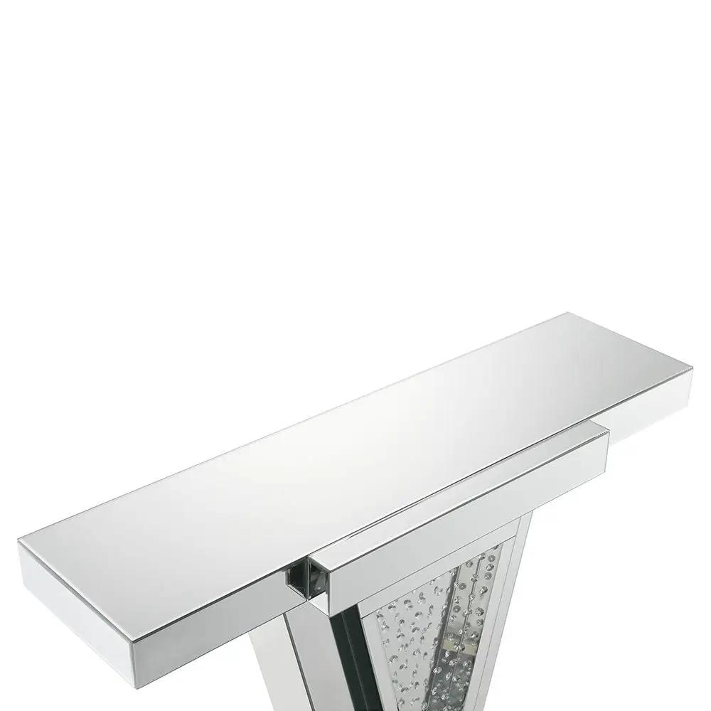 Nysa - 32"H Console Table - Mirrored & Faux Crystals by Unique Piece Furniture