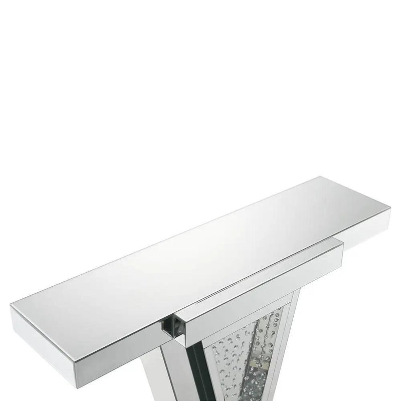 Nysa - 32"H Console Table - Mirrored & Faux Crystals by Unique Piece Furniture