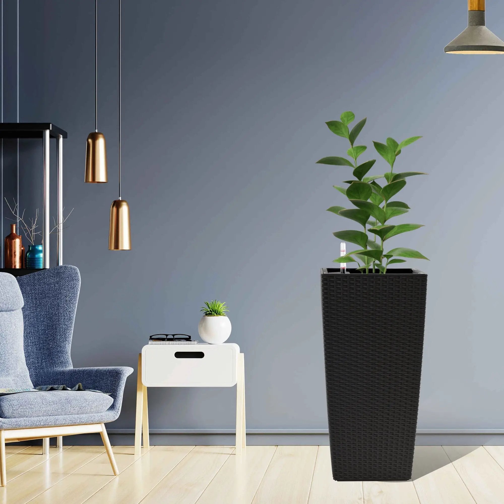 Pack of 2 Square Planters with Automatic Watering System by HouseOfZazla