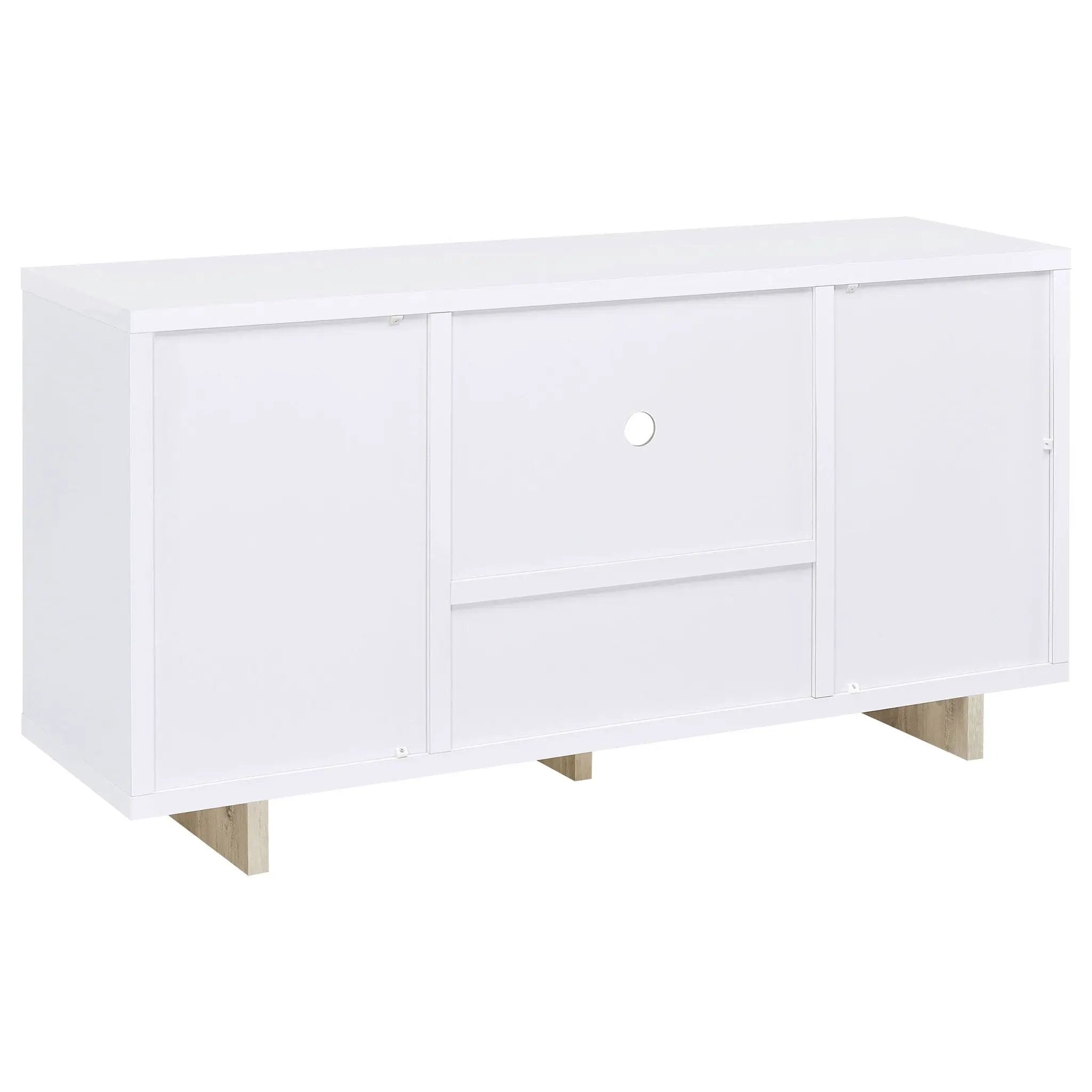 Dalton 2-door Storage Cabinet White and Distressed Pine by Unique Piece Furniture