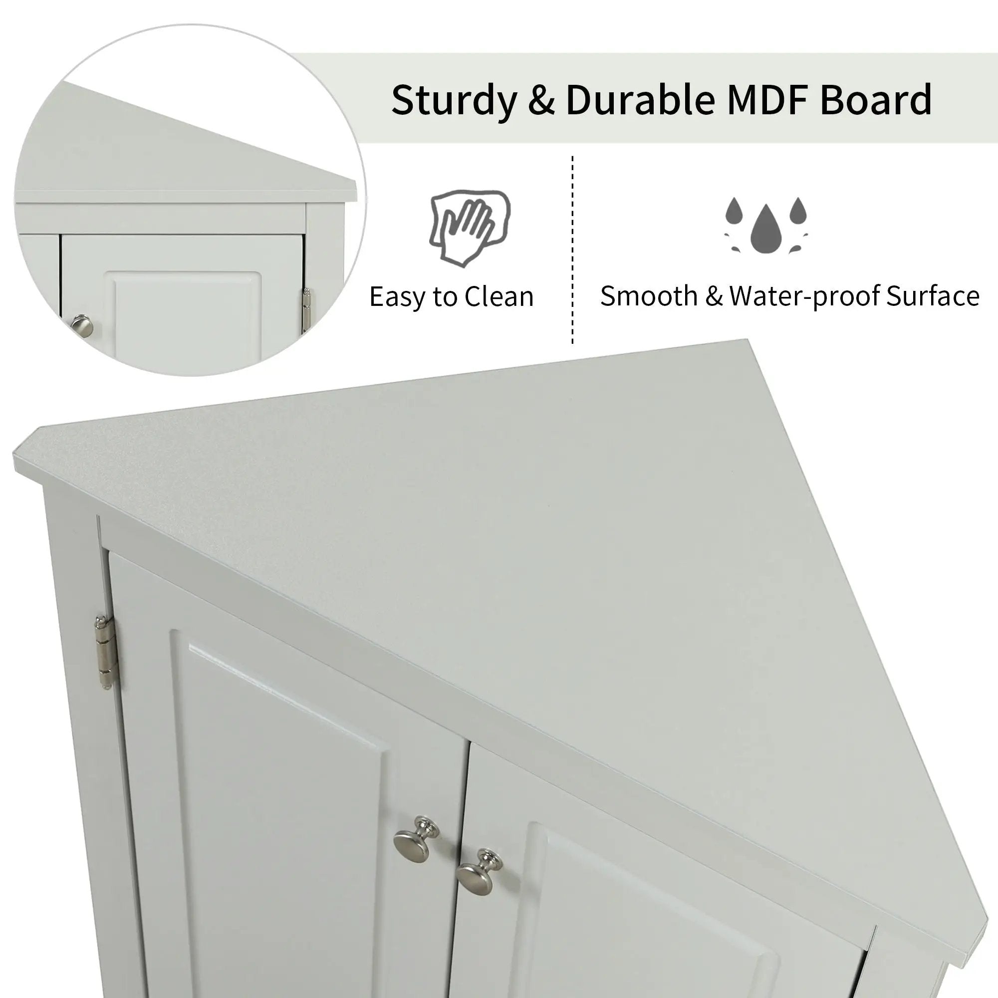 Triangle Bathroom Storage Cabinet With Adjustable Shelves, Freestanding Floor Cabinet For Home Kitchen by HouseOfZazla