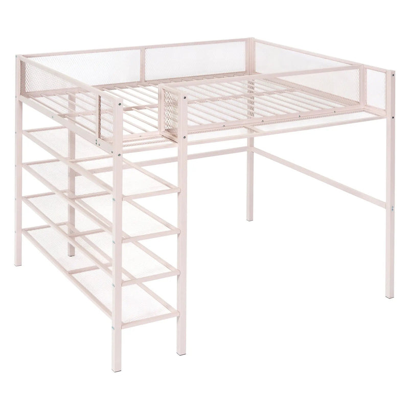 Loft Bed With 4 Tier Shelves And Storage by Unique Piece Furniture