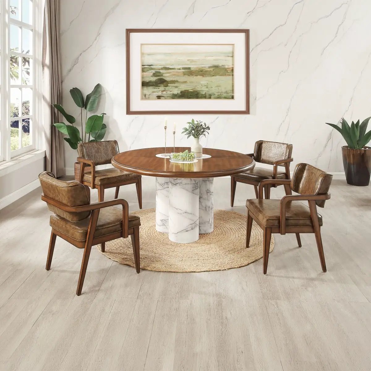 Harvey - Round Dining Table - Brown by Unique Piece Furniture
