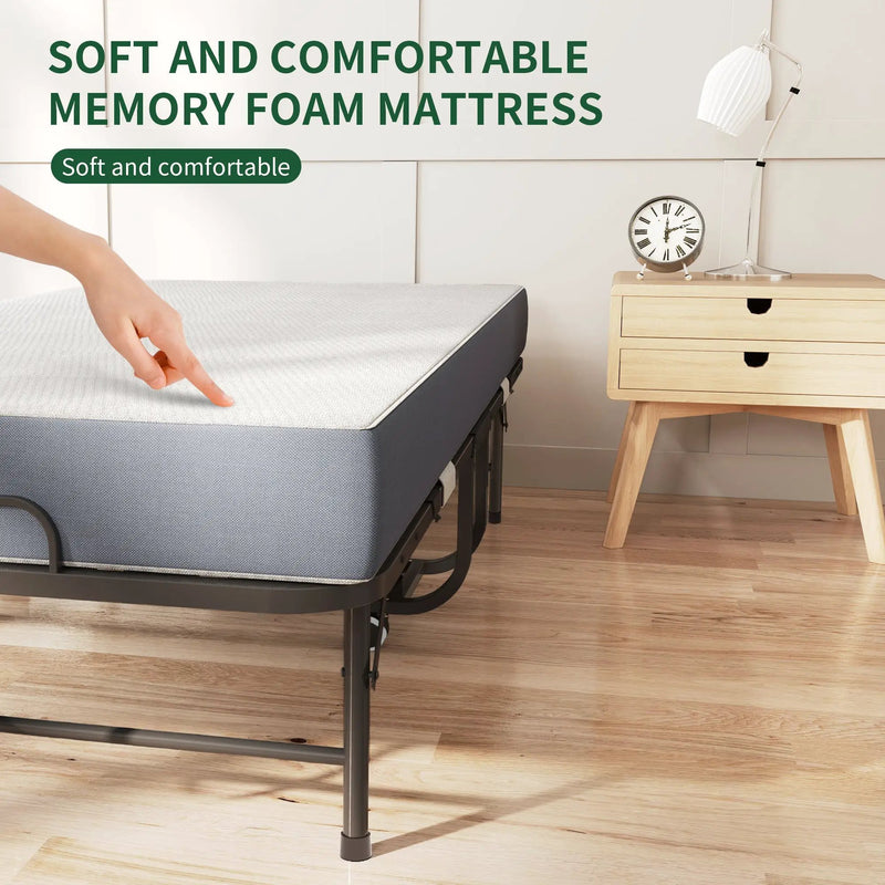 75 Inch Folding Bed with 5" Memory Foam Mattress by HouseOfZazla