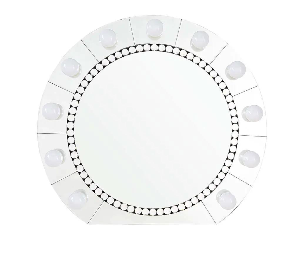 Farai - 29" Accent Mirror - Mirrored & Faux Crystal Diamonds by Unique Piece Furniture