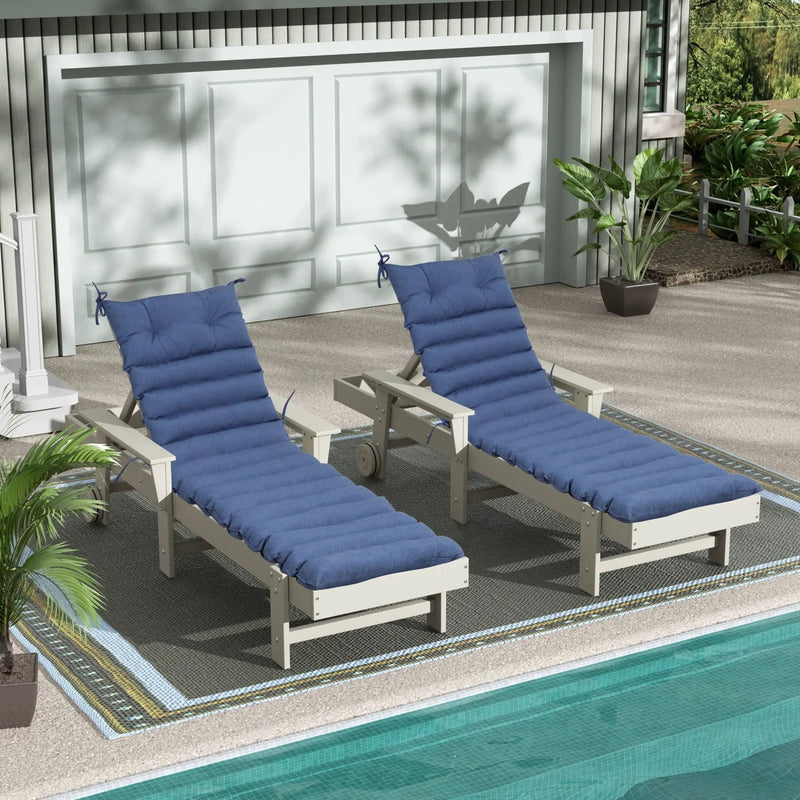 2 Piece Outdoor Chaise Lounge Chair Cushion Set by HouseOfZazla