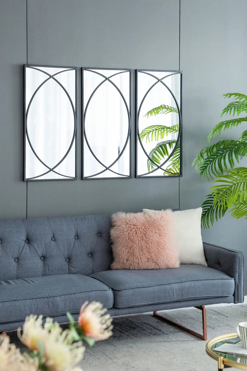 Rectangular Wall Mirrors With Frame, Home Decor For Living Room Bedroom Entryway - Black by HouseOfZazla