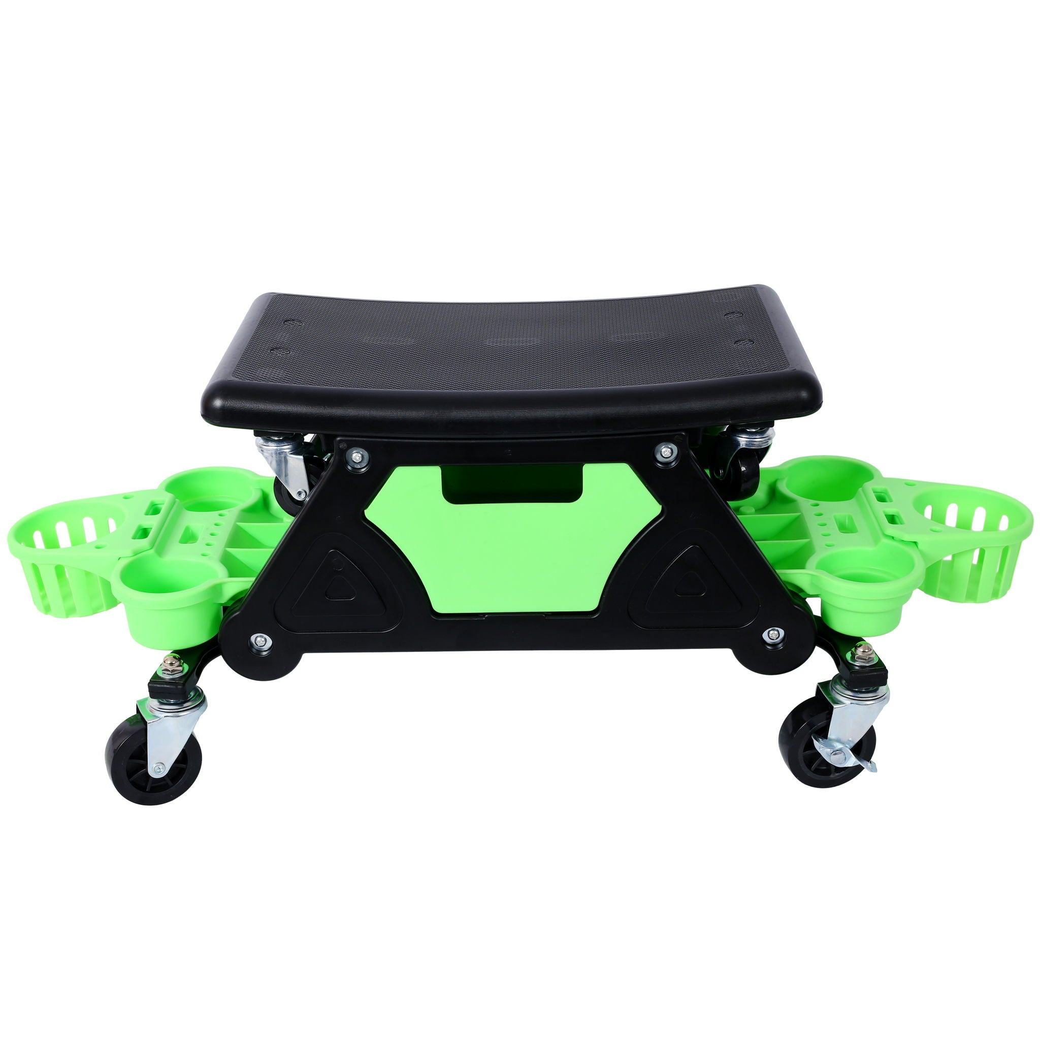 Rolling Detailing Creeper Seat With Wheels, Removable Tool Trays, 300 Lbs Capacity - Green by HouseOfZazla