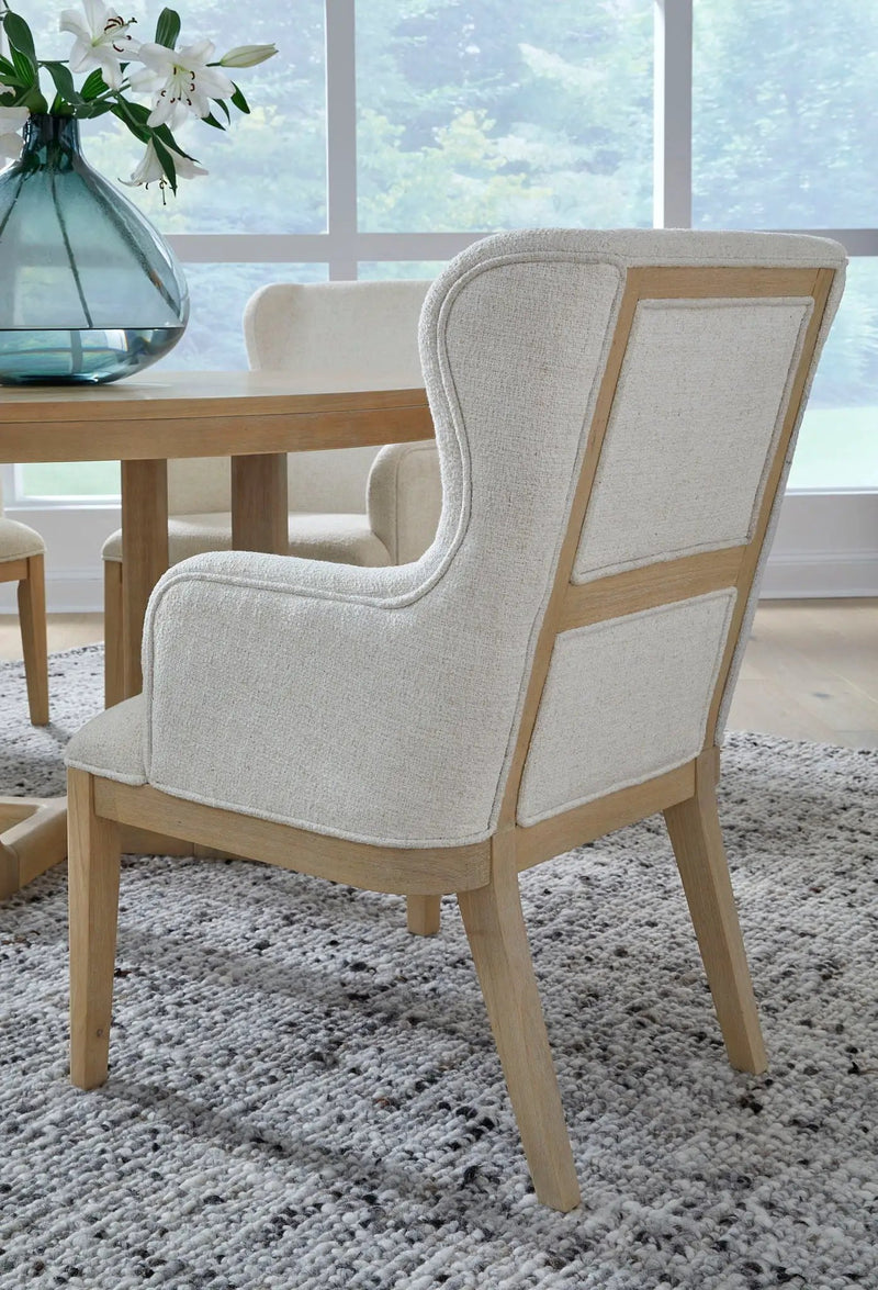 Somerset - Dining Arm Chair With Upholstered Seat & Back (Set of 2) - Butternut and Omari Natural by Unique Piece Furniture