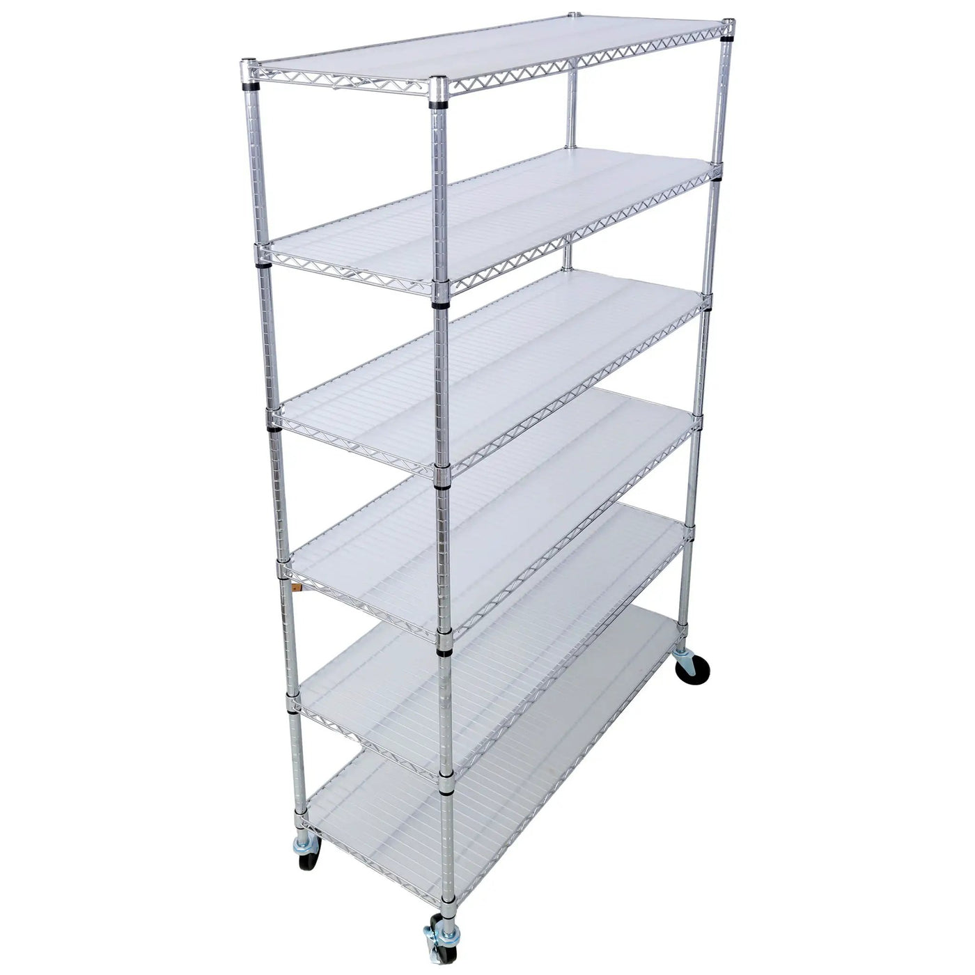 6 Tier 6000Lbs Capacity Nsf Metal Shelf Wire Shelving Unit, Heavy Duty Adjustable Storage Rack With Wheels & Shelf Liners For Commercial Grade Utility Steel Storage Rack by HouseOfZazla