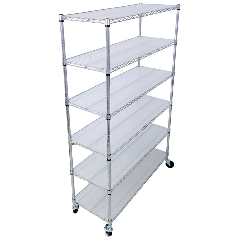 6 Tier 6000Lbs Capacity Nsf Metal Shelf Wire Shelving Unit, Heavy Duty Adjustable Storage Rack With Wheels & Shelf Liners For Commercial Grade Utility Steel Storage Rack by HouseOfZazla