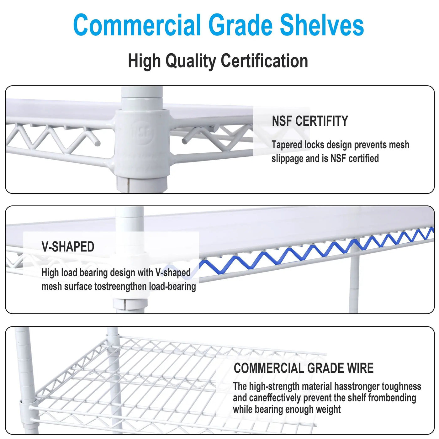 6 Tier 6000Lbs Capacity Nsf Metal Shelf Wire Shelving Unit, Heavy Duty Adjustable Storage Rack With Wheels & Shelf Liners For Commercial Grade Utility Steel Storage Rack by HouseOfZazla