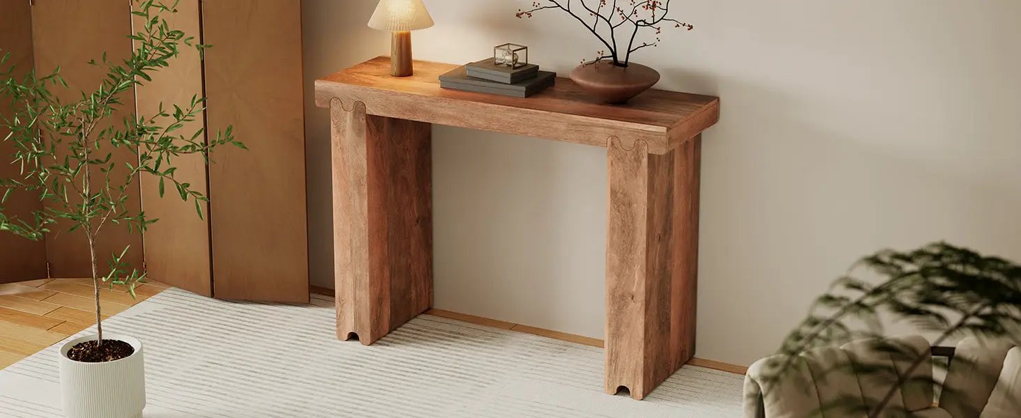 TREXM Console Table in Honey Finish by HouseOfZazla