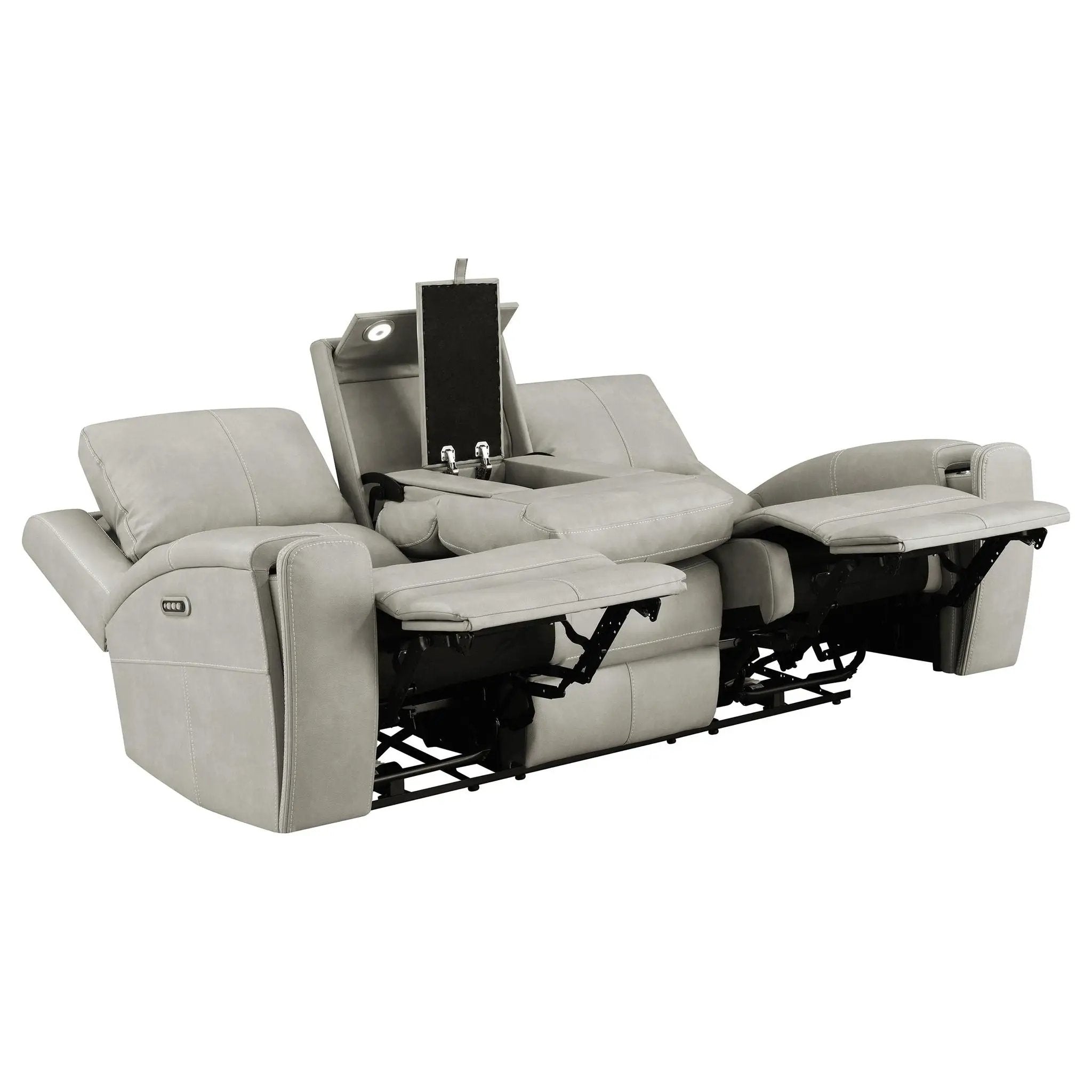Brickston 2-piece Triple Power Reclining Sofa Set Grey by Unique Piece Furniture