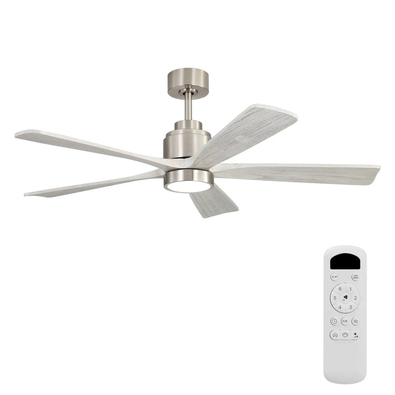 Ultra Quiet Reversible Ceiling Fan With Light Dimmable LED For Large Room - Brushed Nickel by Unique Piece Furniture